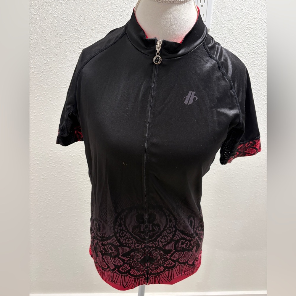 Black and Pink Women's Cycling Top